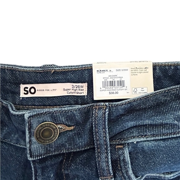 SO Good For Life Super High Rise Cut-Off Denim Short • NWT • Size: 3/26W - Picture 2 of 6